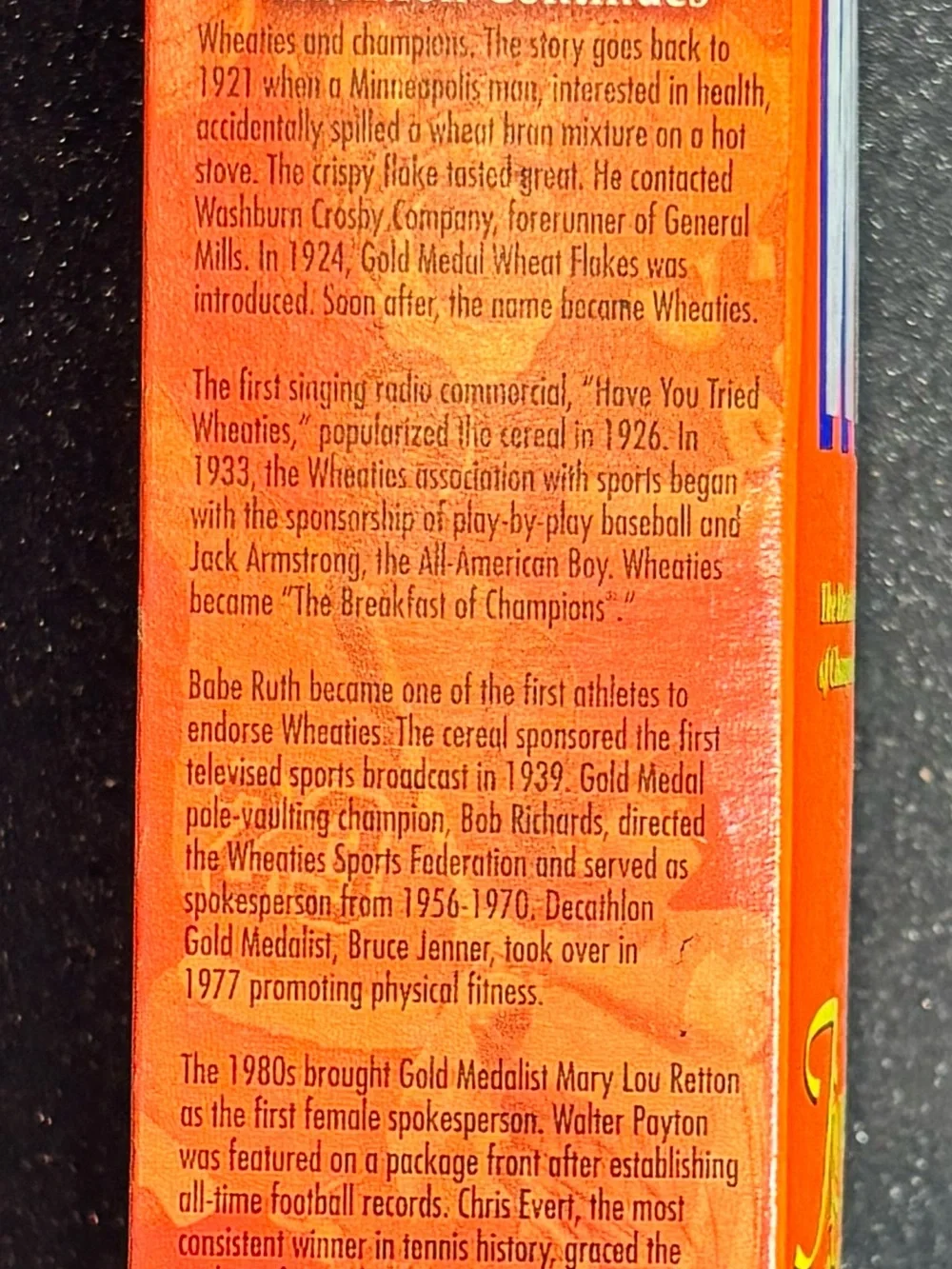 General Mills Wheaties 75 Years of Champions 1998 Tiger Woods Commemorative Box